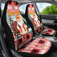 Personalized Germany Frohe Weihnachten Car Seat Cover Cute Saint Nicholas With Christmas Tree - Wonder Print Shop