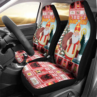 Personalized Germany Frohe Weihnachten Car Seat Cover Cute Saint Nicholas With Christmas Tree - Wonder Print Shop
