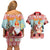 Personalized Germany Frohe Weihnachten Couples Matching Off Shoulder Short Dress and Hawaiian Shirt Cute Saint Nicholas With Christmas Tree - Wonder Print Shop