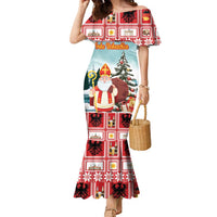 Personalized Germany Frohe Weihnachten Family Matching Mermaid Dress and Hawaiian Shirt Cute Saint Nicholas With Christmas Tree - Wonder Print Shop