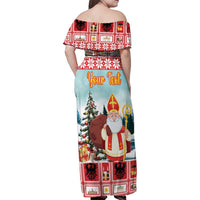 Personalized Germany Frohe Weihnachten Family Matching Off Shoulder Maxi Dress and Hawaiian Shirt Cute Saint Nicholas With Christmas Tree - Wonder Print Shop