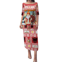 Personalized Germany Frohe Weihnachten Family Matching Puletasi and Hawaiian Shirt Cute Saint Nicholas With Christmas Tree - Wonder Print Shop