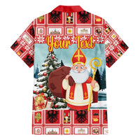 Personalized Germany Frohe Weihnachten Family Matching Short Sleeve Bodycon Dress and Hawaiian Shirt Cute Saint Nicholas With Christmas Tree - Wonder Print Shop