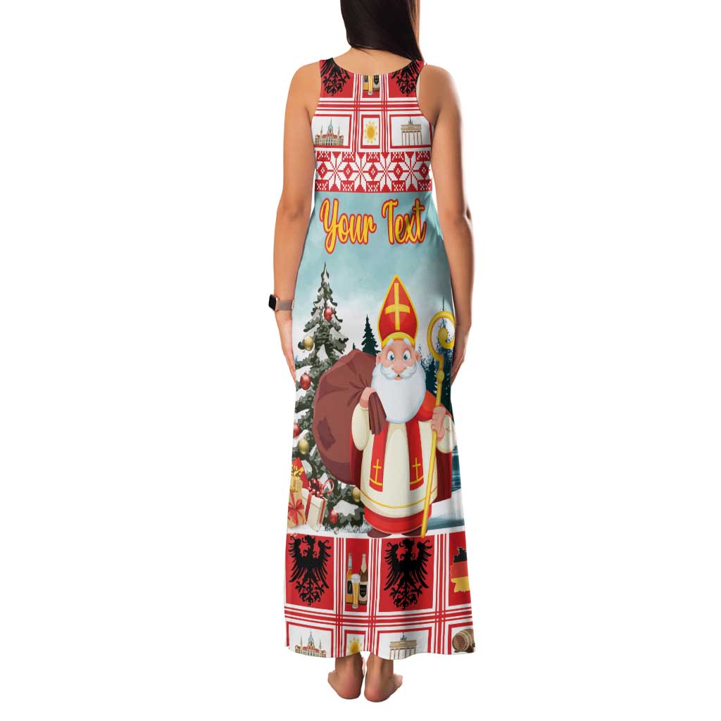 Personalized Germany Frohe Weihnachten Family Matching Tank Maxi Dress and Hawaiian Shirt Cute Saint Nicholas With Christmas Tree - Wonder Print Shop