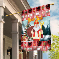 Personalized Germany Frohe Weihnachten Garden Flag Cute Saint Nicholas With Christmas Tree - Wonder Print Shop
