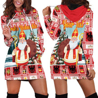 Personalized Germany Frohe Weihnachten Hoodie Dress Cute Saint Nicholas With Christmas Tree - Wonder Print Shop