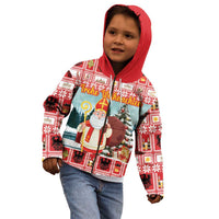 Personalized Germany Frohe Weihnachten Kid Hoodie Cute Saint Nicholas With Christmas Tree - Wonder Print Shop