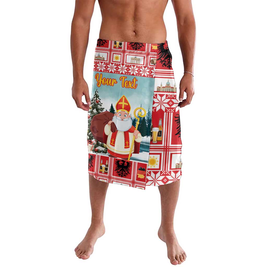 Personalized Germany Frohe Weihnachten Lavalava Cute Saint Nicholas With Christmas Tree - Wonder Print Shop