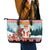 Personalized Germany Frohe Weihnachten Leather Tote Bag Cute Saint Nicholas With Christmas Tree - Wonder Print Shop