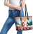 Personalized Germany Frohe Weihnachten Leather Tote Bag Cute Saint Nicholas With Christmas Tree - Wonder Print Shop