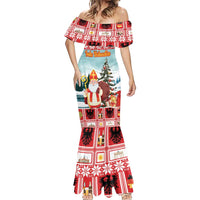 Personalized Germany Frohe Weihnachten Mermaid Dress Cute Saint Nicholas With Christmas Tree - Wonder Print Shop
