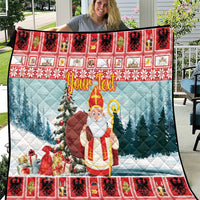 Personalized Germany Frohe Weihnachten Quilt Cute Saint Nicholas With Christmas Tree - Wonder Print Shop