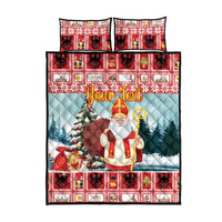 Personalized Germany Frohe Weihnachten Quilt Bed Set Cute Saint Nicholas With Christmas Tree - Wonder Print Shop