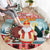 Personalized Germany Frohe Weihnachten Round Carpet Cute Saint Nicholas With Christmas Tree