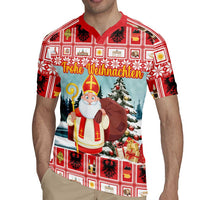Personalized Germany Frohe Weihnachten Rugby Jersey Cute Saint Nicholas With Christmas Tree - Wonder Print Shop