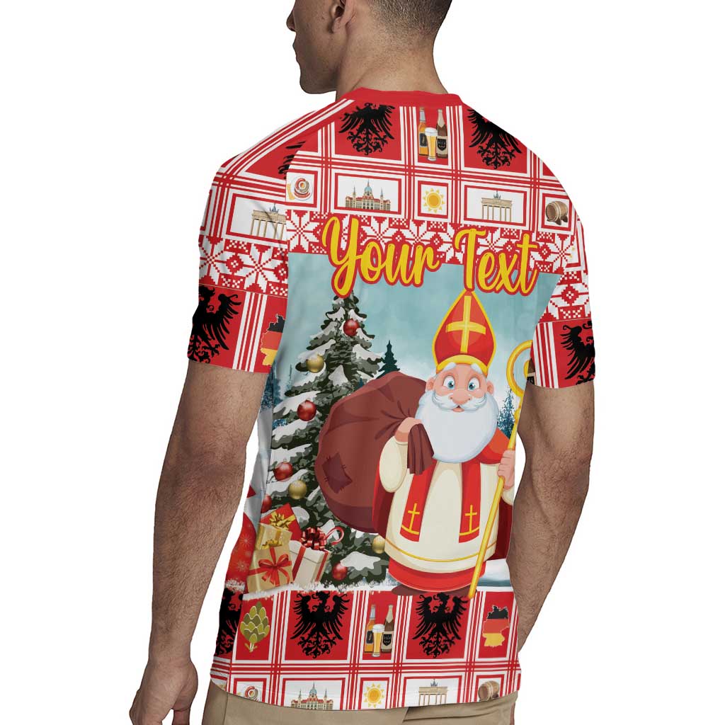 Personalized Germany Frohe Weihnachten Rugby Jersey Cute Saint Nicholas With Christmas Tree - Wonder Print Shop