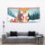 Personalized Germany Frohe Weihnachten Tapestry Cute Saint Nicholas With Christmas Tree - Wonder Print Shop