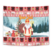 Personalized Germany Frohe Weihnachten Tapestry Cute Saint Nicholas With Christmas Tree - Wonder Print Shop