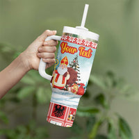 Personalized Germany Frohe Weihnachten Tumbler With Handle Cute Saint Nicholas With Christmas Tree - Wonder Print Shop