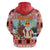 Personalized Germany Frohe Weihnachten Zip Hoodie Cute Saint Nicholas With Christmas Tree - Wonder Print Shop