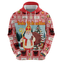 Personalized Germany Frohe Weihnachten Zip Hoodie Cute Saint Nicholas With Christmas Tree - Wonder Print Shop