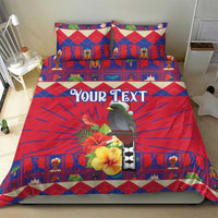 Personalized Haiti Jwaye Nowel Bedding Set Hispaniolan Trogon With Hibiscus Flowers - Wonder Print Shop