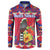 Personalized Haiti Jwaye Nowel Button Sweatshirt Hispaniolan Trogon With Hibiscus Flowers - Wonder Print Shop