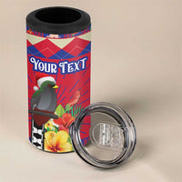 Personalized Haiti Jwaye Nowel 4 in 1 Can Cooler Tumbler Hispaniolan Trogon With Hibiscus Flowers - Wonder Print Shop