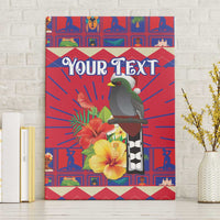 Personalized Haiti Jwaye Nowel Canvas Wall Art Hispaniolan Trogon With Hibiscus Flowers - Wonder Print Shop
