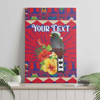 Personalized Haiti Jwaye Nowel Canvas Wall Art Hispaniolan Trogon With Hibiscus Flowers - Wonder Print Shop