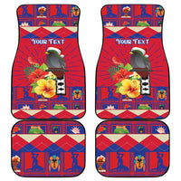 Personalized Haiti Jwaye Nowel Car Mats Hispaniolan Trogon With Hibiscus Flowers - Wonder Print Shop