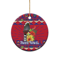 Personalized Haiti Jwaye Nowel Ceramic Ornament Hispaniolan Trogon With Hibiscus Flowers - Wonder Print Shop