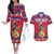 Personalized Haiti Jwaye Nowel Couples Matching Off The Shoulder Long Sleeve Dress and Hawaiian Shirt Hispaniolan Trogon With Hibiscus Flowers - Wonder Print Shop