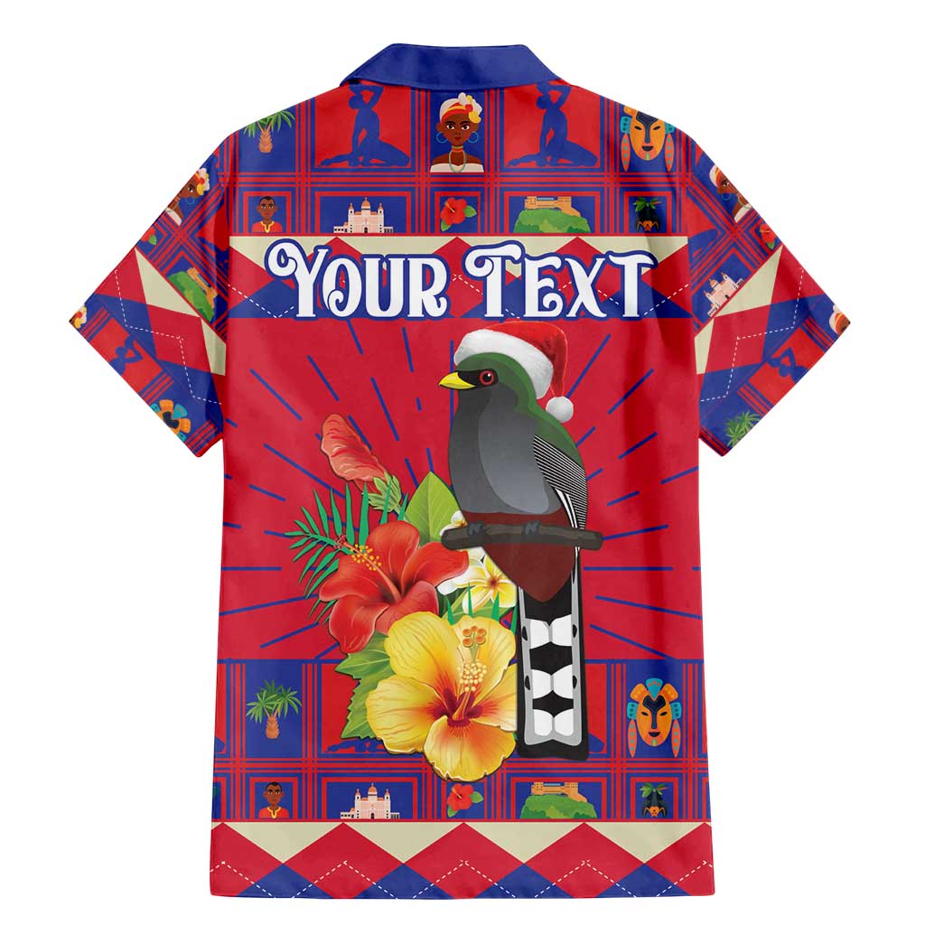 Personalized Haiti Jwaye Nowel Family Matching Mermaid Dress and Hawaiian Shirt Hispaniolan Trogon With Hibiscus Flowers - Wonder Print Shop