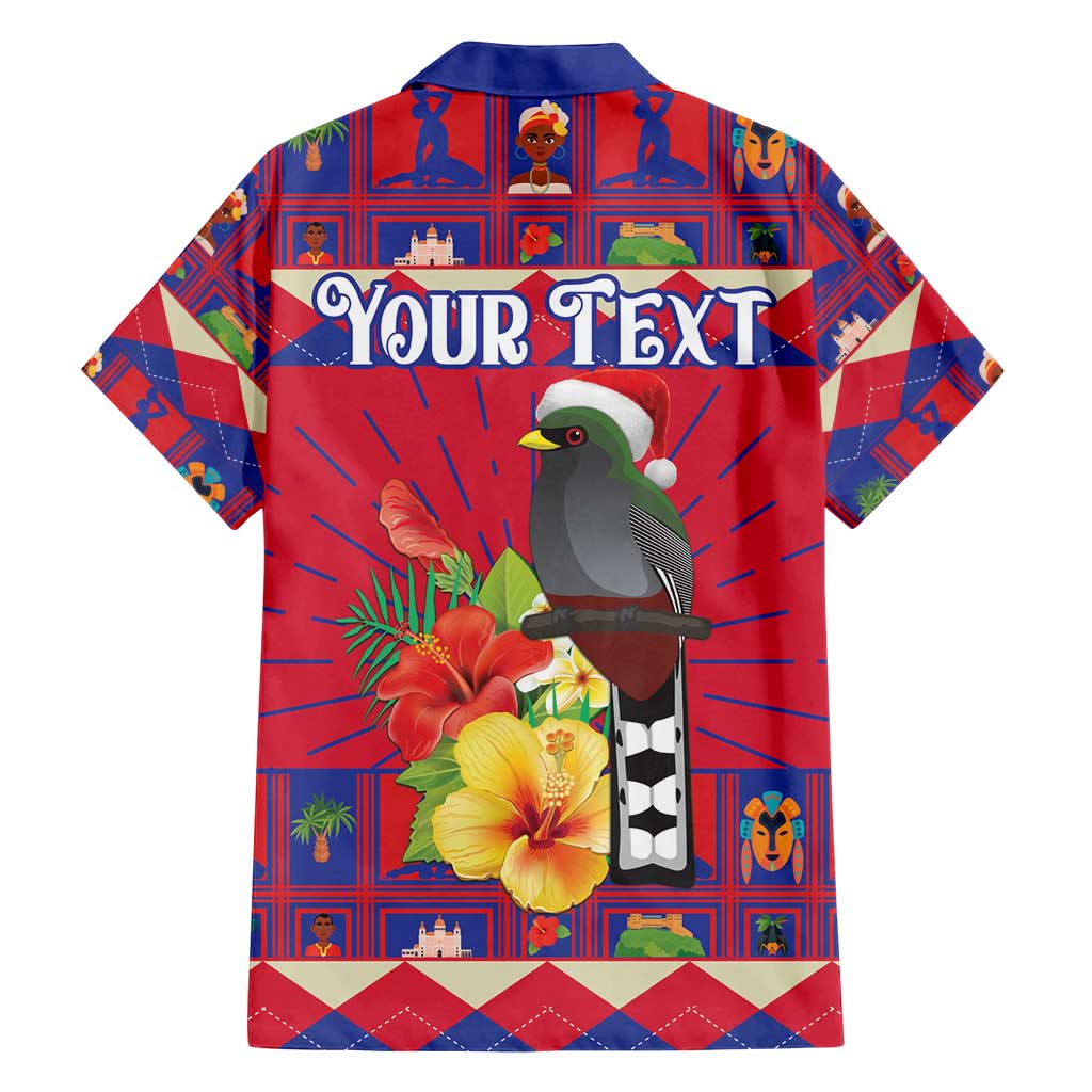 Personalized Haiti Jwaye Nowel Family Matching Off Shoulder Maxi Dress and Hawaiian Shirt Hispaniolan Trogon With Hibiscus Flowers - Wonder Print Shop