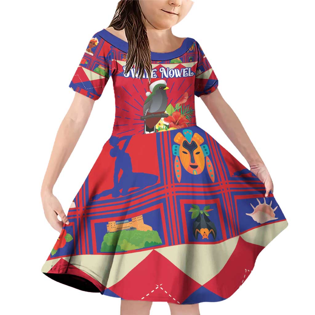 Personalized Haiti Jwaye Nowel Family Matching Off Shoulder Short Dress and Hawaiian Shirt Hispaniolan Trogon With Hibiscus Flowers - Wonder Print Shop