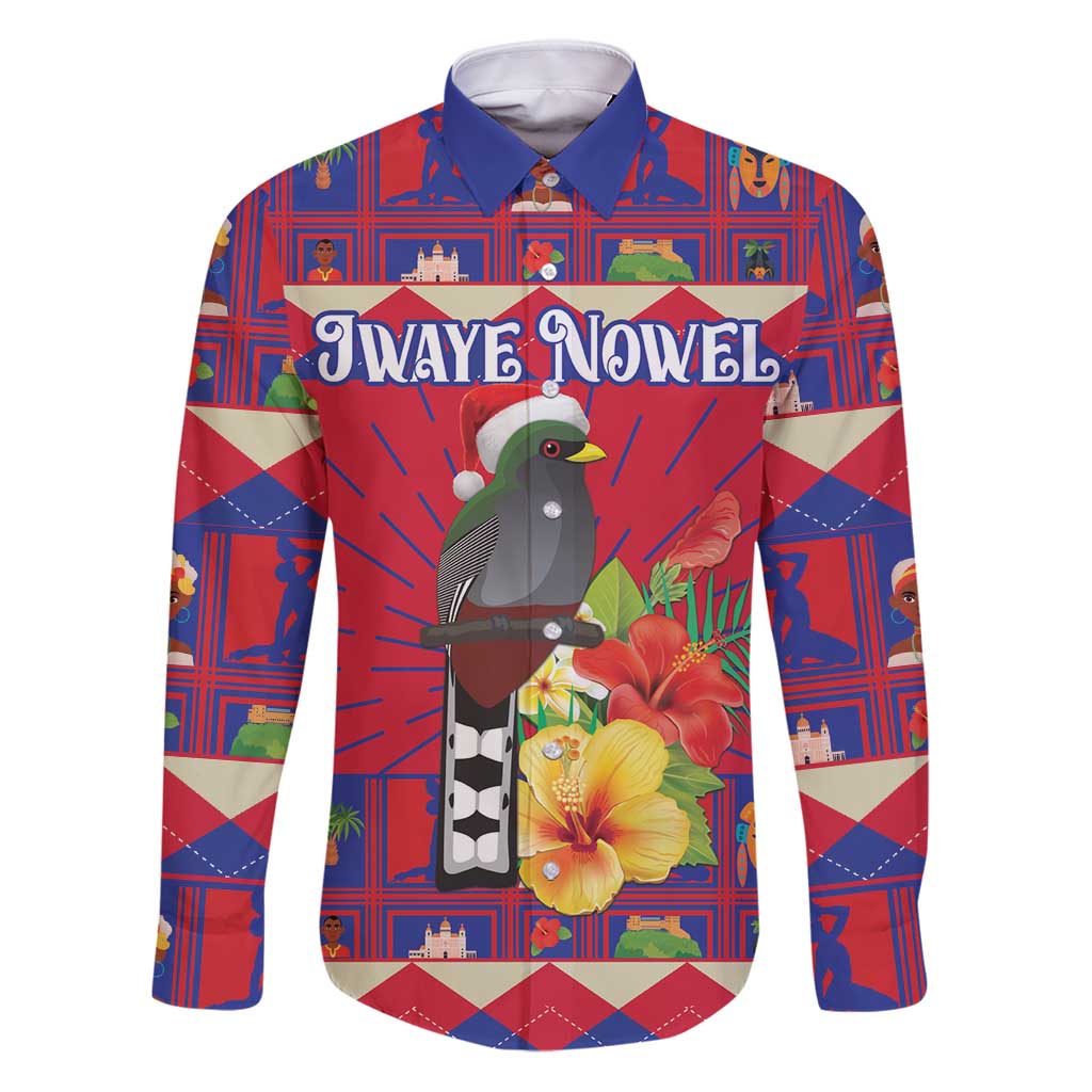 Personalized Haiti Jwaye Nowel Family Matching Puletasi and Hawaiian Shirt Hispaniolan Trogon With Hibiscus Flowers - Wonder Print Shop