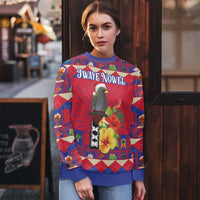 Personalized Haiti Jwaye Nowel Ugly Christmas Sweater Hispaniolan Trogon With Hibiscus Flowers - Wonder Print Shop