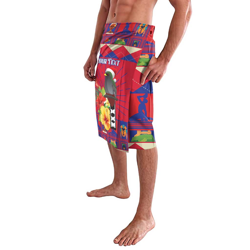 Personalized Haiti Jwaye Nowel Lavalava Hispaniolan Trogon With Hibiscus Flowers - Wonder Print Shop