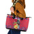 Personalized Haiti Jwaye Nowel Leather Tote Bag Hispaniolan Trogon With Hibiscus Flowers - Wonder Print Shop
