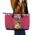 Personalized Haiti Jwaye Nowel Leather Tote Bag Hispaniolan Trogon With Hibiscus Flowers - Wonder Print Shop