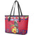 Personalized Haiti Jwaye Nowel Leather Tote Bag Hispaniolan Trogon With Hibiscus Flowers - Wonder Print Shop