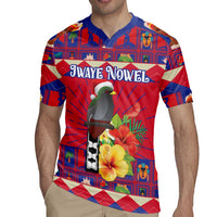 Personalized Haiti Jwaye Nowel Rugby Jersey Hispaniolan Trogon With Hibiscus Flowers - Wonder Print Shop