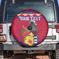Personalized Haiti Jwaye Nowel Spare Tire Cover Hispaniolan Trogon With Hibiscus Flowers - Wonder Print Shop