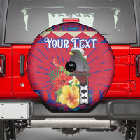 Personalized Haiti Jwaye Nowel Spare Tire Cover Hispaniolan Trogon With Hibiscus Flowers - Wonder Print Shop