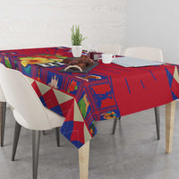 Personalized Haiti Jwaye Nowel Tablecloth Hispaniolan Trogon With Hibiscus Flowers - Wonder Print Shop