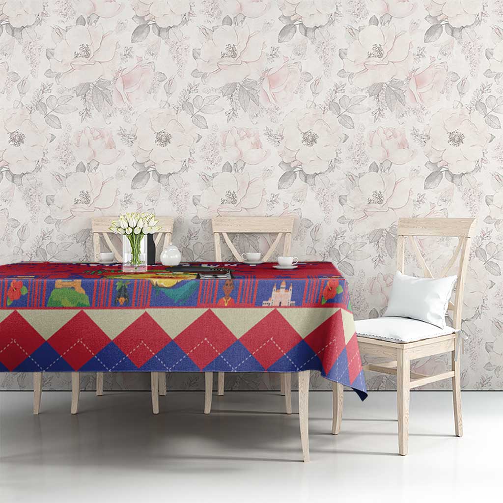 Personalized Haiti Jwaye Nowel Tablecloth Hispaniolan Trogon With Hibiscus Flowers - Wonder Print Shop