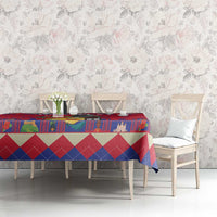 Personalized Haiti Jwaye Nowel Tablecloth Hispaniolan Trogon With Hibiscus Flowers - Wonder Print Shop