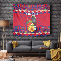 Personalized Haiti Jwaye Nowel Tapestry Hispaniolan Trogon With Hibiscus Flowers - Wonder Print Shop