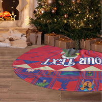 Personalized Haiti Jwaye Nowel Tree Skirt Hispaniolan Trogon With Hibiscus Flowers - Wonder Print Shop